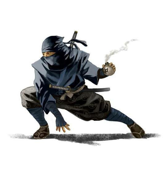 Ilustração ninja colorido estilo japão